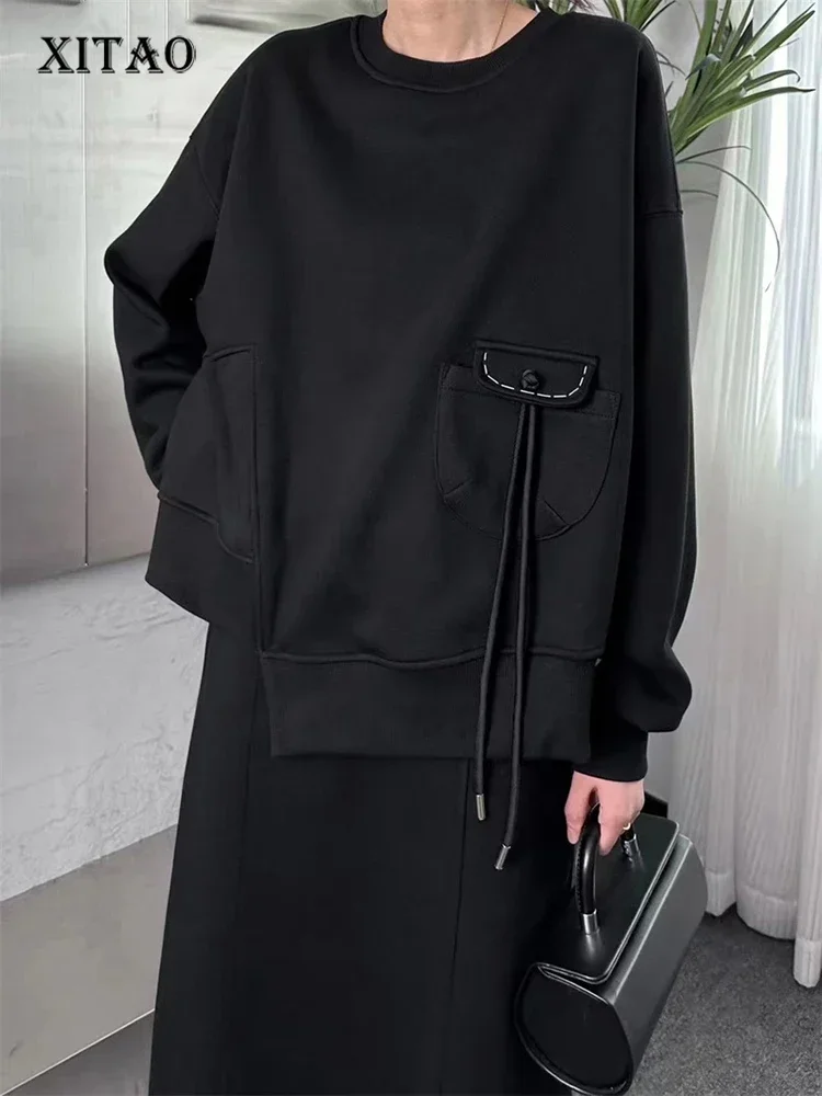 XITAO Asymmetric Pocket Loose Female Sweatshirts Personality Button Bandage Women Winter New Simplicity Irregular Top DMJ3363
XITAO Asymmetric Pocket Loose Female Sweatshirts Personality Button Bandage Women Winter New Simplicity Irregular Top DMJ3363