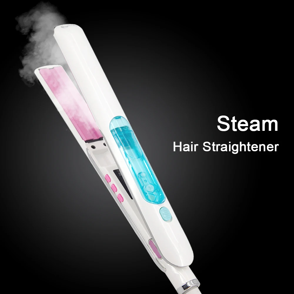 

Паровой выпрямитель для волос 230 ℃ утюжок для волос с керамическим покрытием пластина для сглаживания Уход за волосами утюги для влажного и Сухого использования