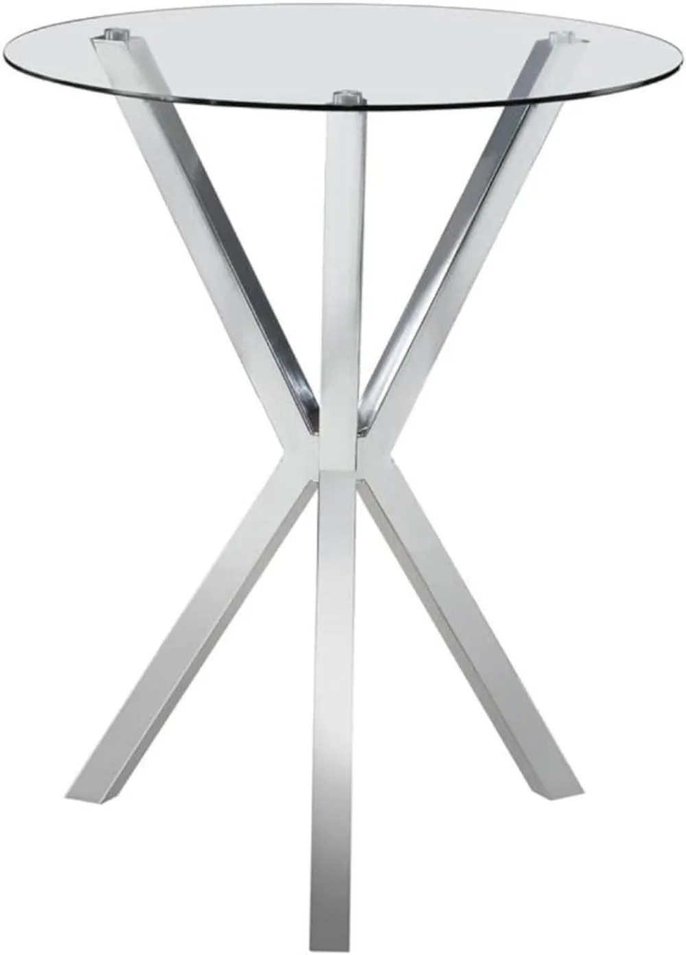 Contemporary Round Metal Bar Table Polished Portable Round Glass Top Bar Table Dining Table, Chrome
Contemporary Round Metal Bar Table Polished Portable Round Glass Top Bar Table Dining Table, Chrome