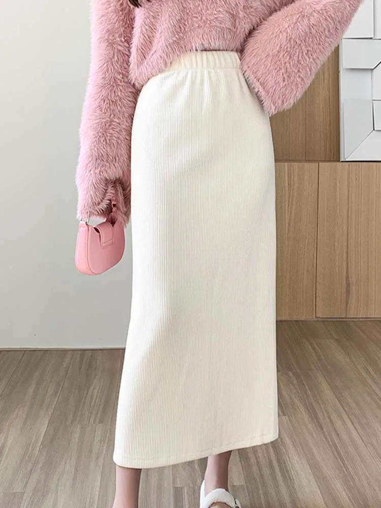 Casual European Cotton Plush Thickened High Waist Split Half Skirt 2023 Autumn/Winter New Fashion Women'S Clothing
Casual European Cotton Plush Thickened High Waist Split Half Skirt 2023 Autumn/Winter New Fashion Women'S Clothing