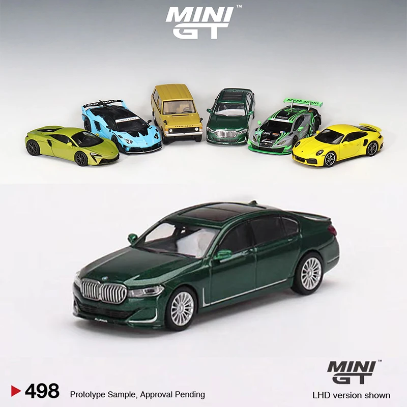 

MINI GT 1:64 Model Car Alpina B7 xDrive Alloy Vehicle -Alpina Green Metallic #498 LHD