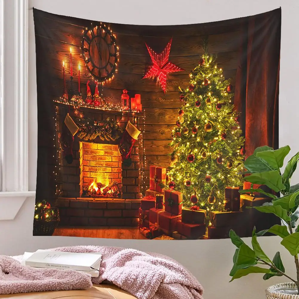 

Wall Tapestry Bohemian Christmas Tree Tapestry Festive Wall Hanging for Fireplace Room Bedroom Decor Holiday Gift Christmas