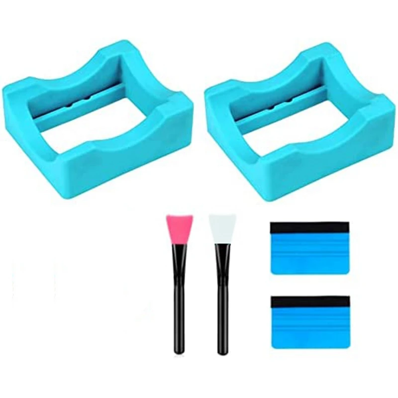 

2Piece Cup Cradle For Tumbler With Built-In Slot Silicone Lake Blue For Crafts Use To Apply Vinyl Decals