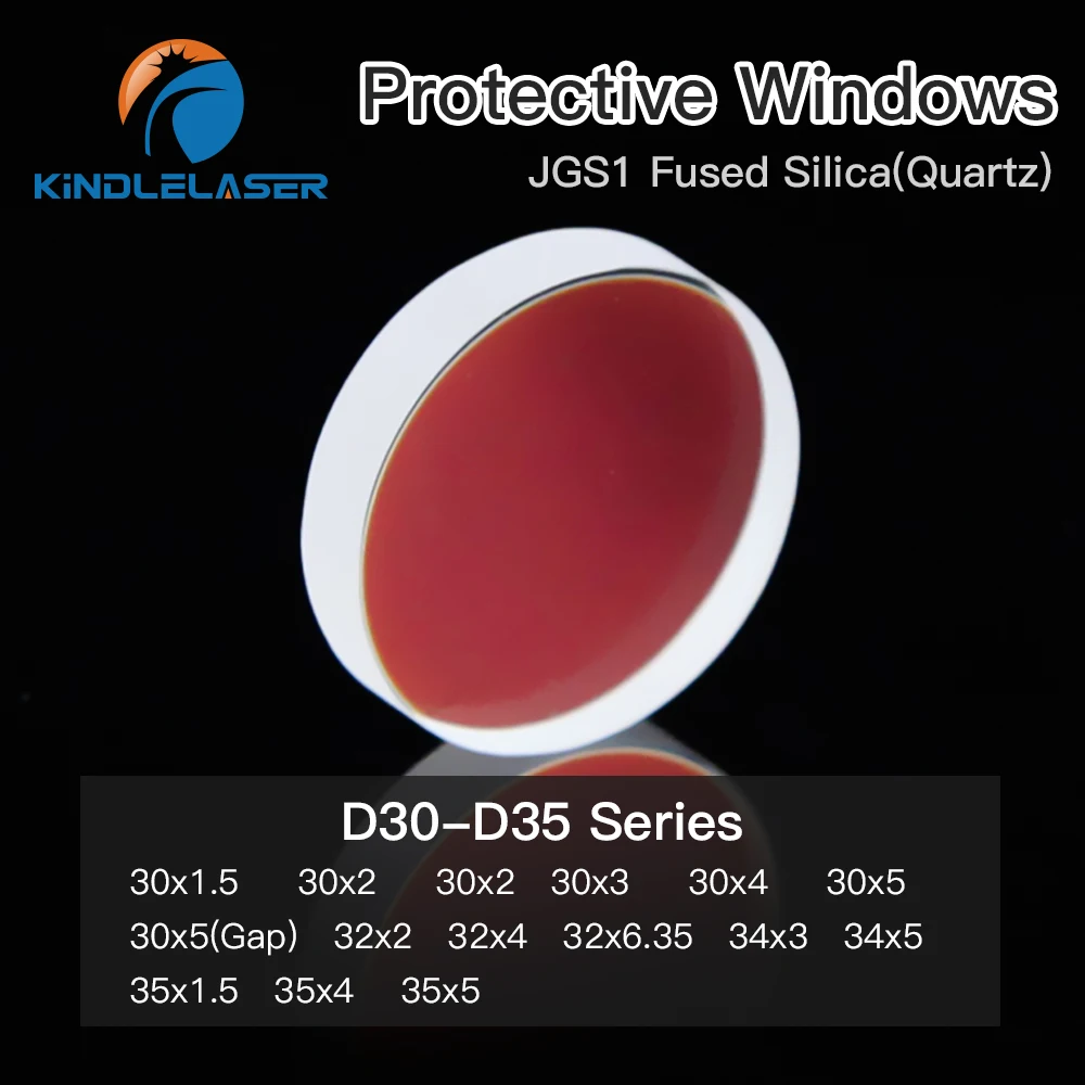 KINDLELASER Fiber Laser Protective Windows D30 - D35 Series Quartz Fused Silica for Fiber Laser 1064nm Precitec for Raytools WSX
KINDLELASER Fiber Laser Protective Windows D30 - D35 Series Quartz Fused Silica for Fiber Laser 1064nm Precitec for Raytools WSX