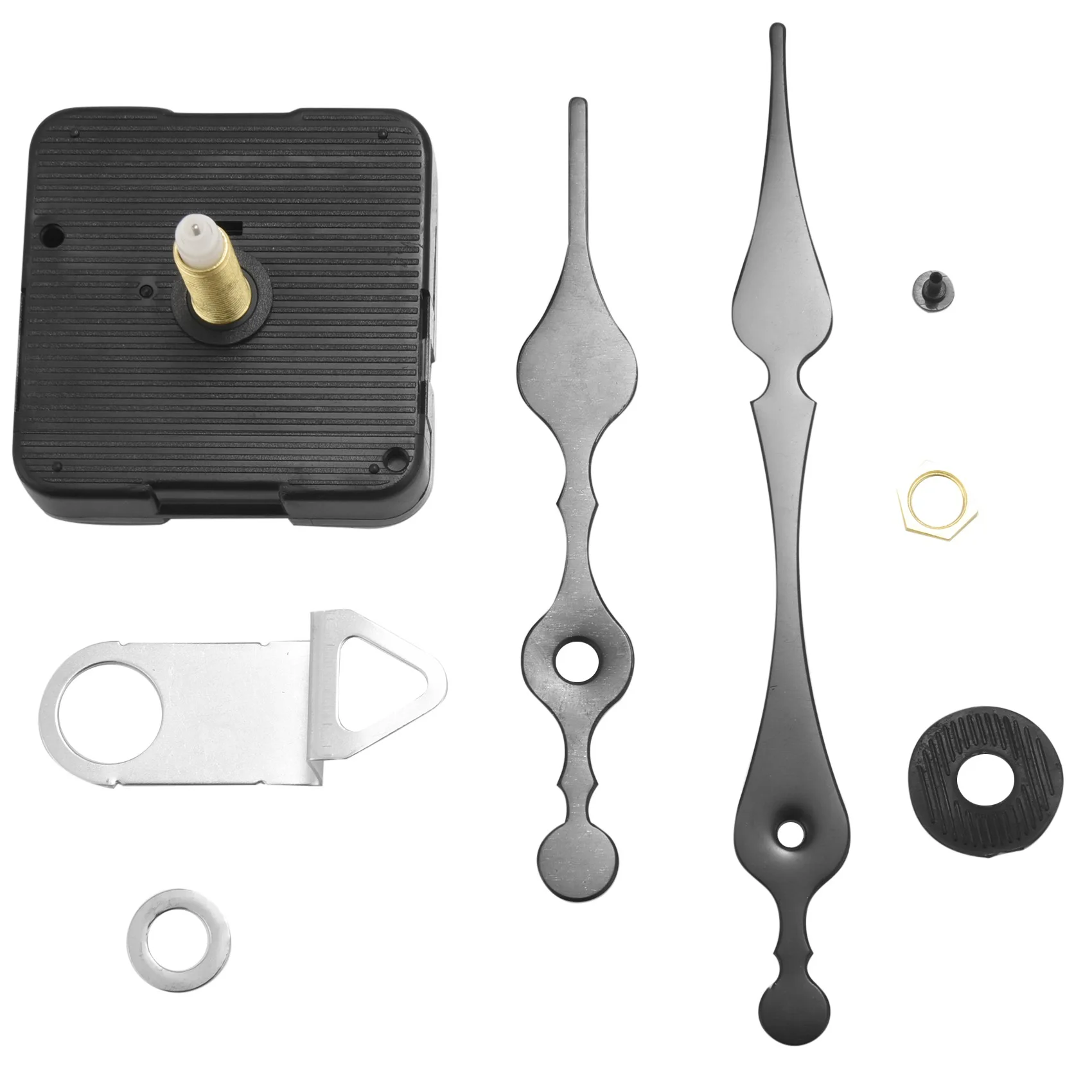 

Long Spindle Clock Mechanism Movement, 3/ 5 Inch Maximum Dial Thickness, 1-1/ 10 Inch Total Shaft Length