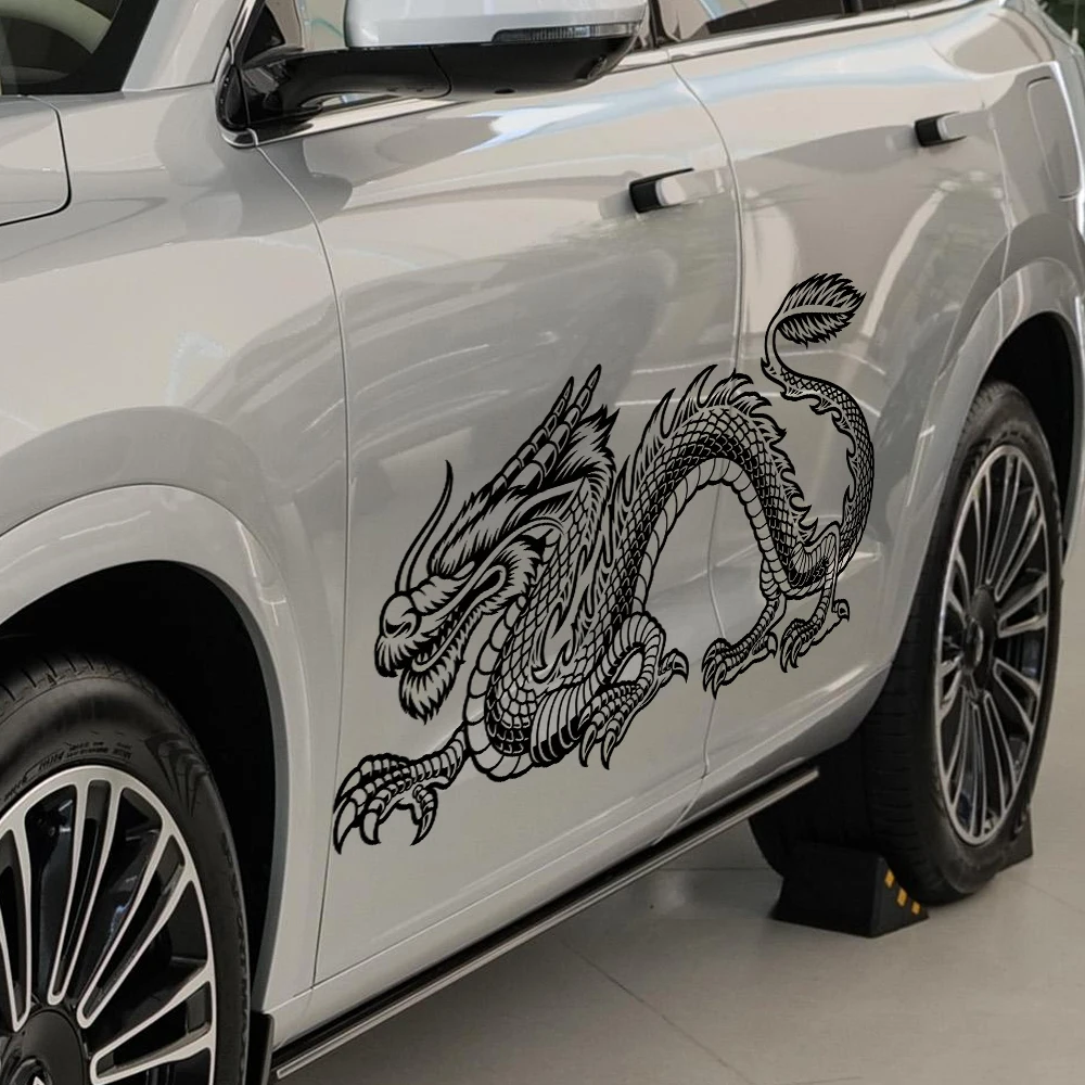 

Аниме Съемная Автомобильная наклейка черное тело дракона большая картина украшение движение стиль высечка водонепроницаемые ПВХ виниловые наклейки