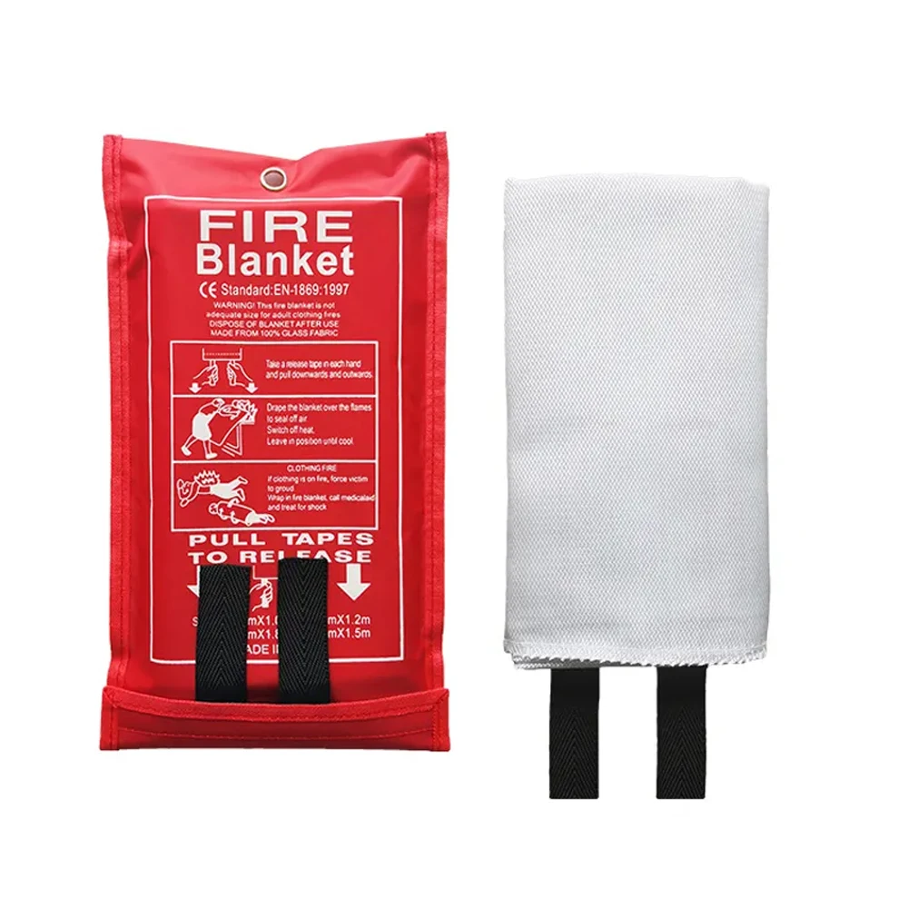 

Fire Blanket 1M X 1M Fiberglass Fire Flame Retardant Emergency Survival Safety Cover Fire Emergency Blanket White Fire Shelter