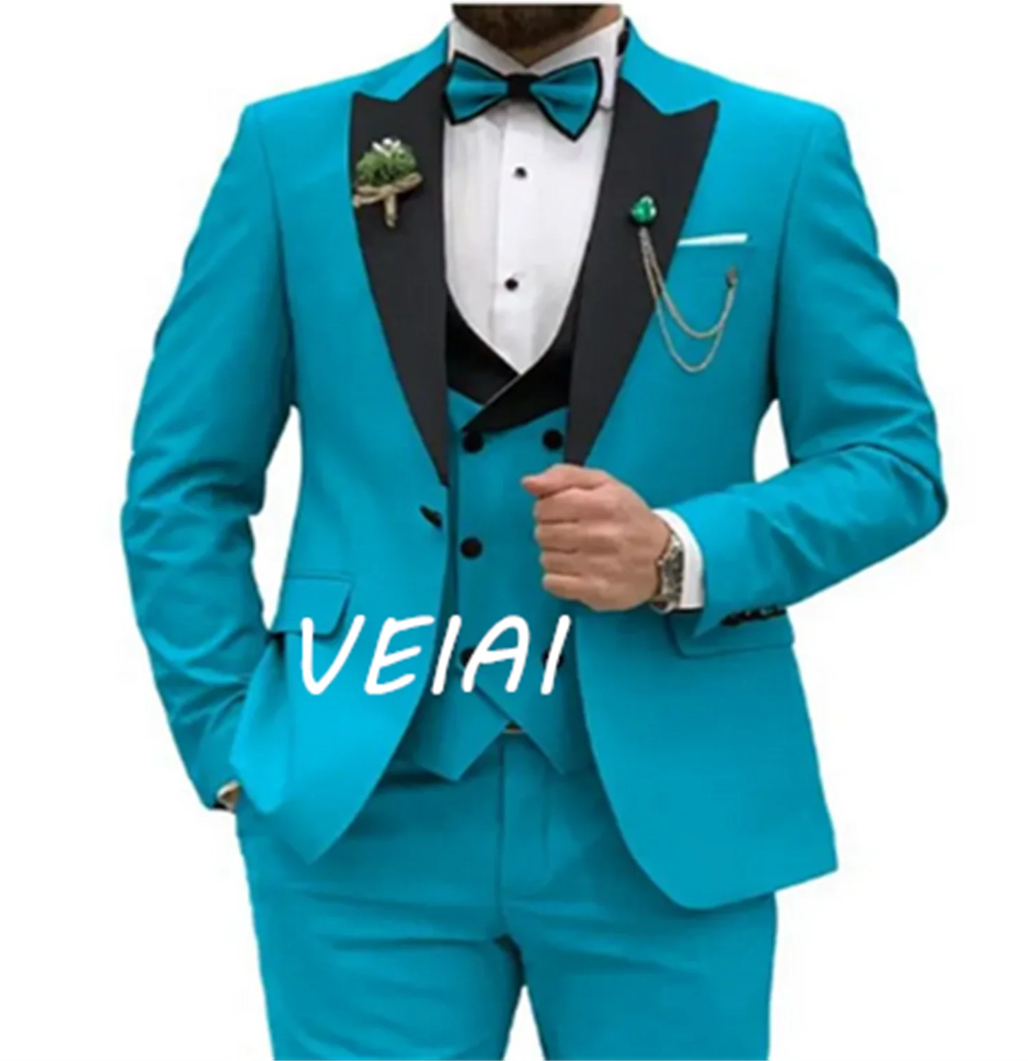 

Handsome One Button Groomsmen Peak Lapel Groom Tuxedos Men Suits Wedding/Prom Best Man Blazer ( Jacket+Pants+Tie+Vest)