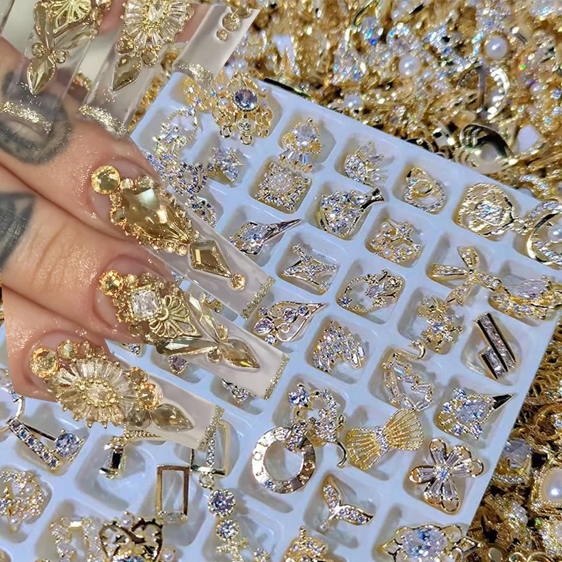 50pieces 3D Zircon Nail Art Jewelry Elegant Shapes Rhinestones Decoration With Gold Alloy Mix Styles Crystals Gem Nail Supply
50pieces 3D Zircon Nail Art Jewelry Elegant Shapes Rhinestones Decoration With Gold Alloy Mix Styles Crystals Gem Nail Supply