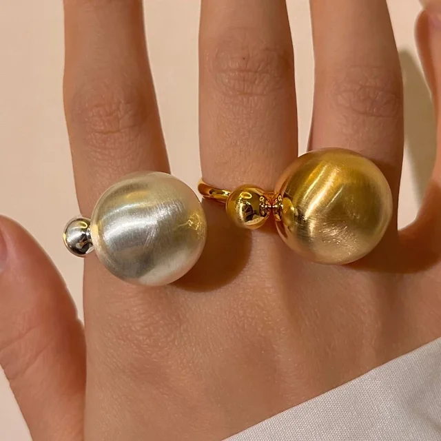 Bilandi-Bagues boule en métal pour femmes et filles, bijoux modernes, design populaire, cadeaux de fête, accessoires de mode, savoir à chaud, nouveau, 2024 2