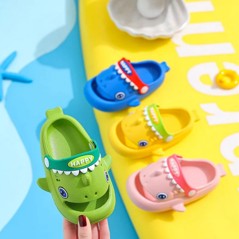 

Children Sandals Slippers Toddler Baby Soft Sole Cute Cartoon Shark Outdoor EVA Slipper Kids Boys Girls Non-slip Bathroom Sandal