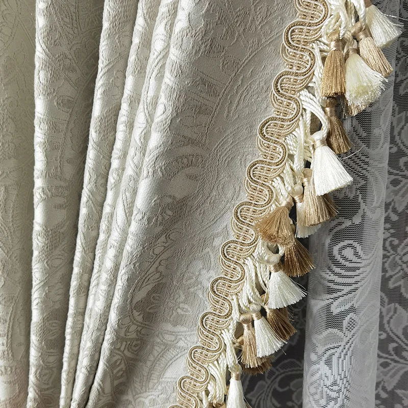 Custom curtain Nordic Simplicity Light Luxury French tassels texture bedroom window thick cloth blackout curtain drape M1433
Custom curtain Nordic Simplicity Light Luxury French tassels texture bedroom window thick cloth blackout curtain drape M1433