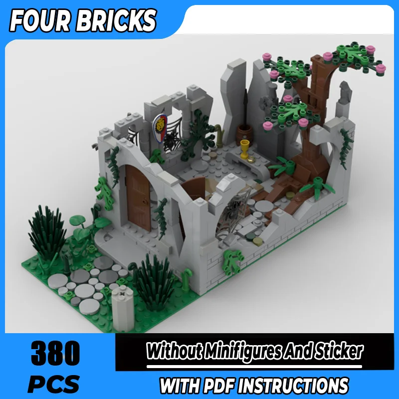 

Moc Building Blocks The Ruined Church of the Lion King Model Technical Bricks DIY Assembly Castle Series Toys For Child Gifts