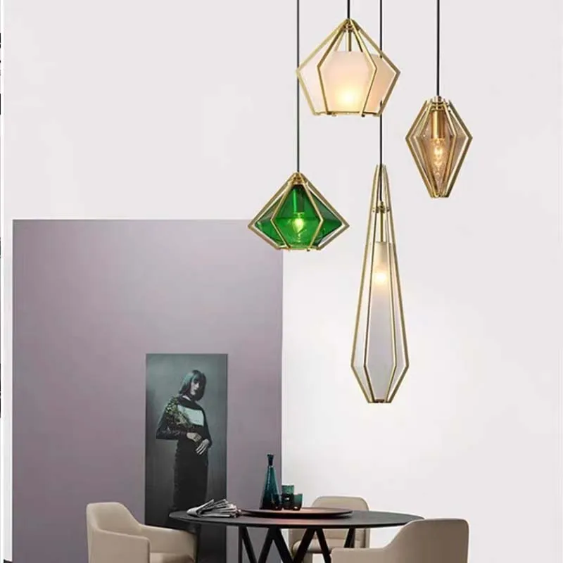 Green Glass Pendant Lamp Single Plated Diamond Restaurant Color Luminaire Creative Personality Postmodern Designer Hanging Light
Green Glass Pendant Lamp Single Plated Diamond Restaurant Color Luminaire Creative Personality Postmodern Designer Hanging Light