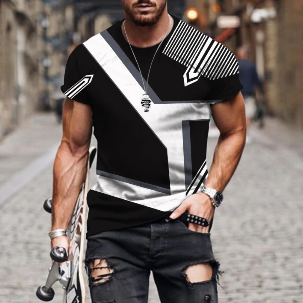 Summer Personalized Fashion Men's T-shirt 3D Printing Outdoor Street Casual Stripe Plaid Shirt Large Top
Summer Personalized Fashion Men's T-shirt 3D Printing Outdoor Street Casual Stripe Plaid Shirt Large Top