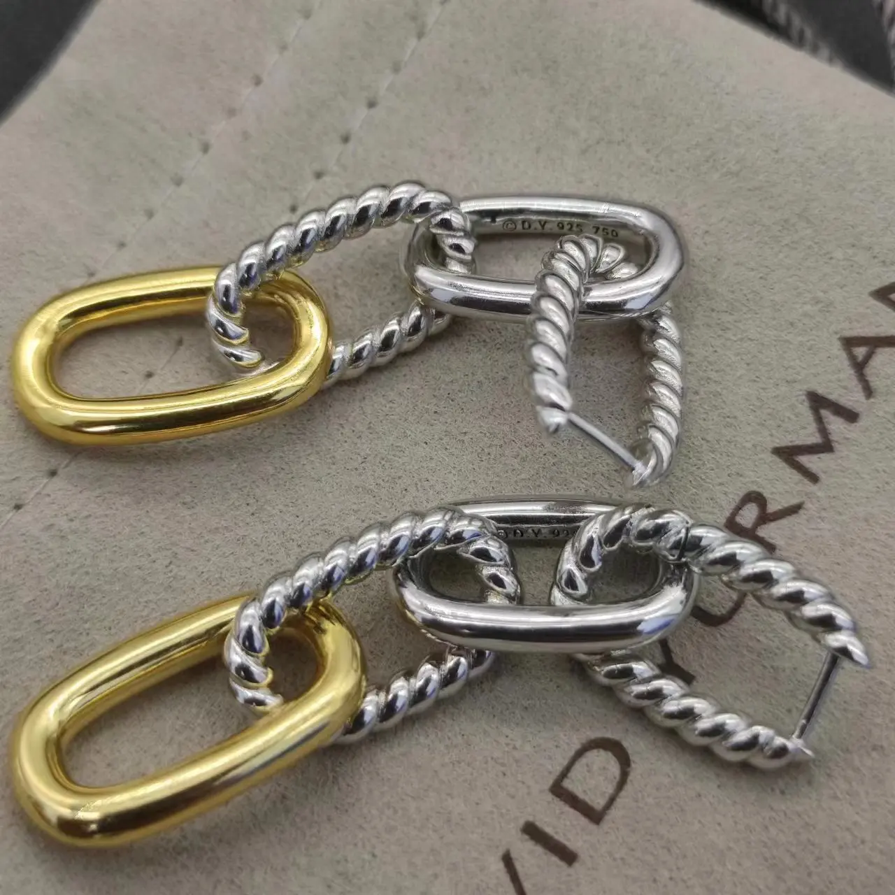 HSC Gold Hook Twisted Wire Buckle Earrings in Sterling Silver with 14K Yellow PlatedPlated
HSC Gold Hook Twisted Wire Buckle Earrings in Sterling Silver with 14K Yellow PlatedPlated