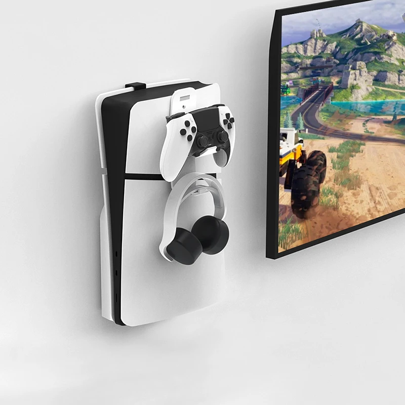 Настенный держатель для PS5 Slim, подвесной держатель для контроллера геймпада Dual Sense, гарнитуры, дисплея, дисков и цифровой версии
Настенный держатель для PS5 Slim, подвесной держатель для контроллера геймпада Dual Sense, гарнитуры, дисплея, дисков и цифровой версии
