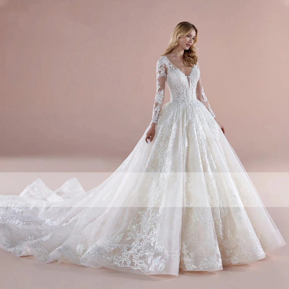 Vintage Wedding Dress Organza With Embroidery Ball Gown Sweetheart V-neck Corset Full Sleeve Bridal Gowns Robe De Mariee Lace Up
Vintage Wedding Dress Organza With Embroidery Ball Gown Sweetheart V-neck Corset Full Sleeve Bridal Gowns Robe De Mariee Lace Up