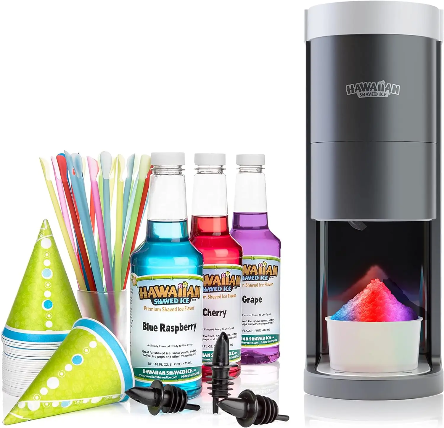 HomePro Shave Ice Machine With 3 Flavor Snow Cone Syrup Pack Including Party Ready Accessories
HomePro Shave Ice Machine With 3 Flavor Snow Cone Syrup Pack Including Party Ready Accessories