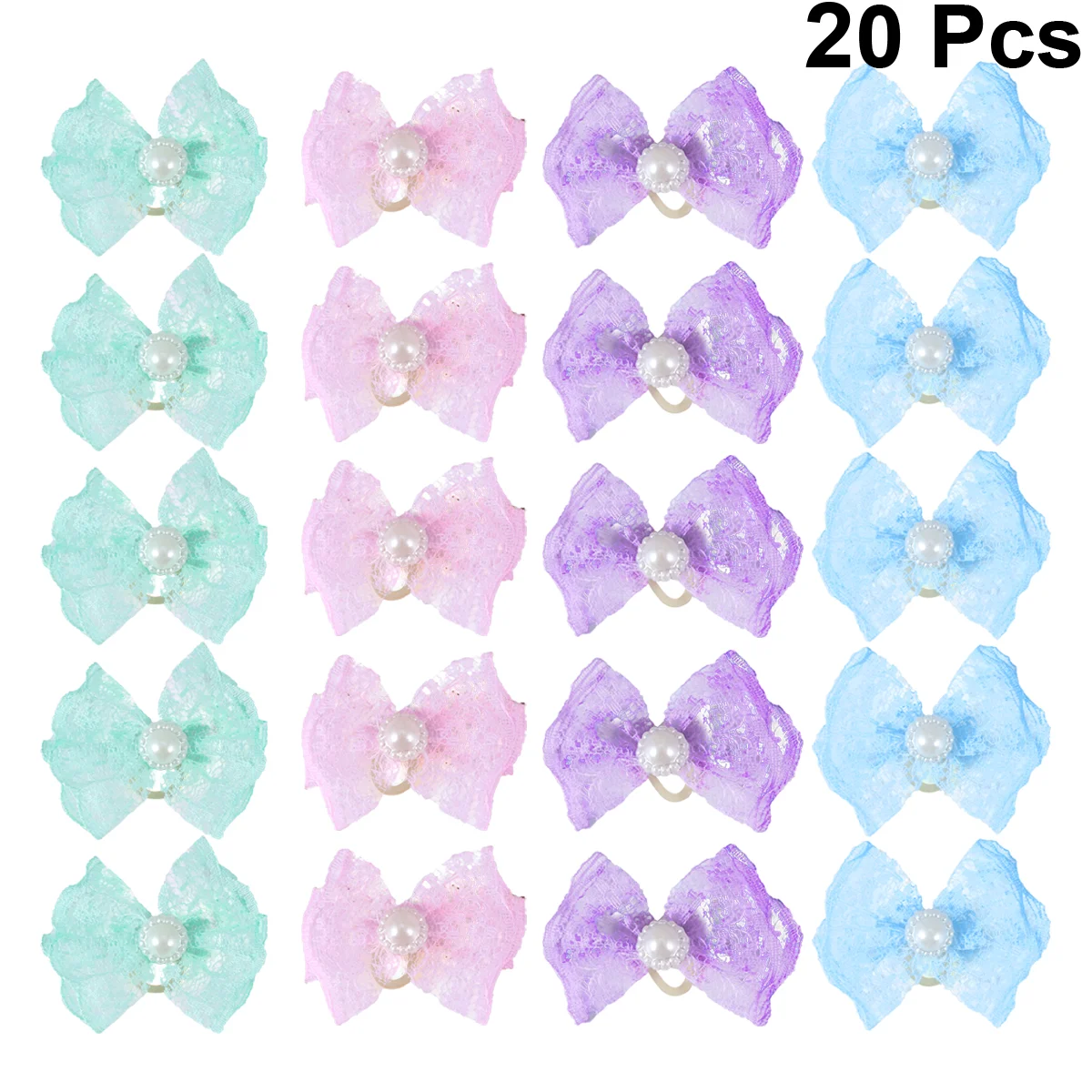 

20pcs Puppy Hair Bows Small Bowknot Hair Tie Rubber Hair Band Hair Accessories Bow Grooming Products for Cat Puppy Mixed Color