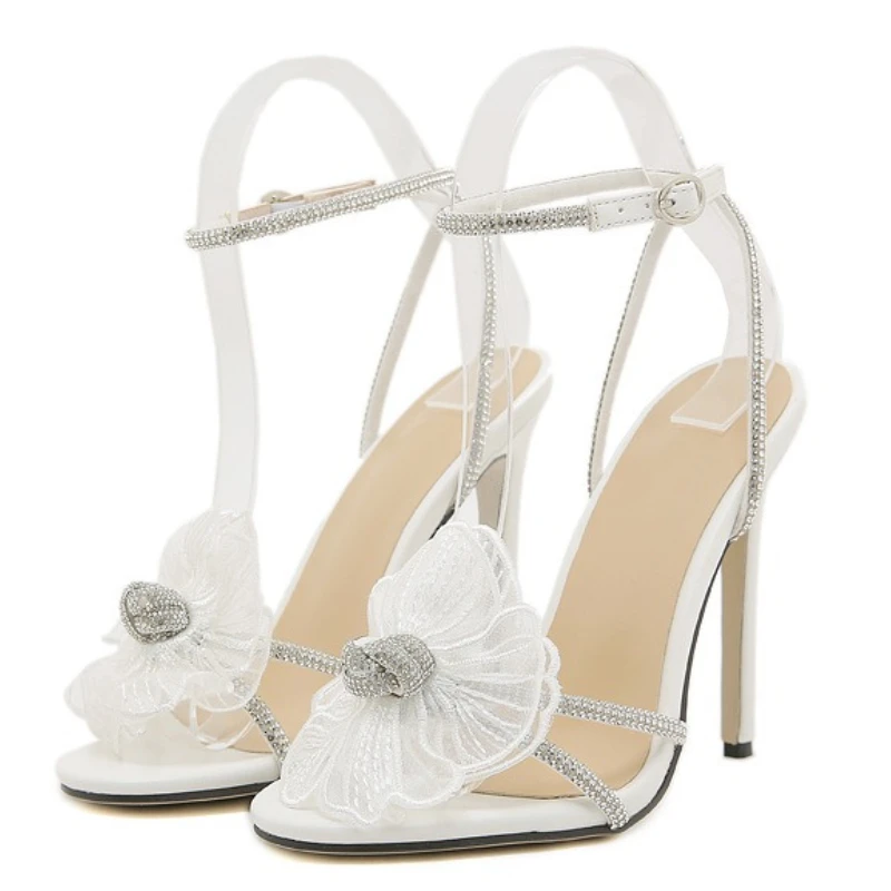 Luxury Rhinestone Flower High Quality Shoes Sexy Open Toe Ankle Strap Large Size Women Sandal Elegant Design Buckle Wedding Shoe 36 Sf7f4d7d8763040f1ba89b88592ebd1a4p