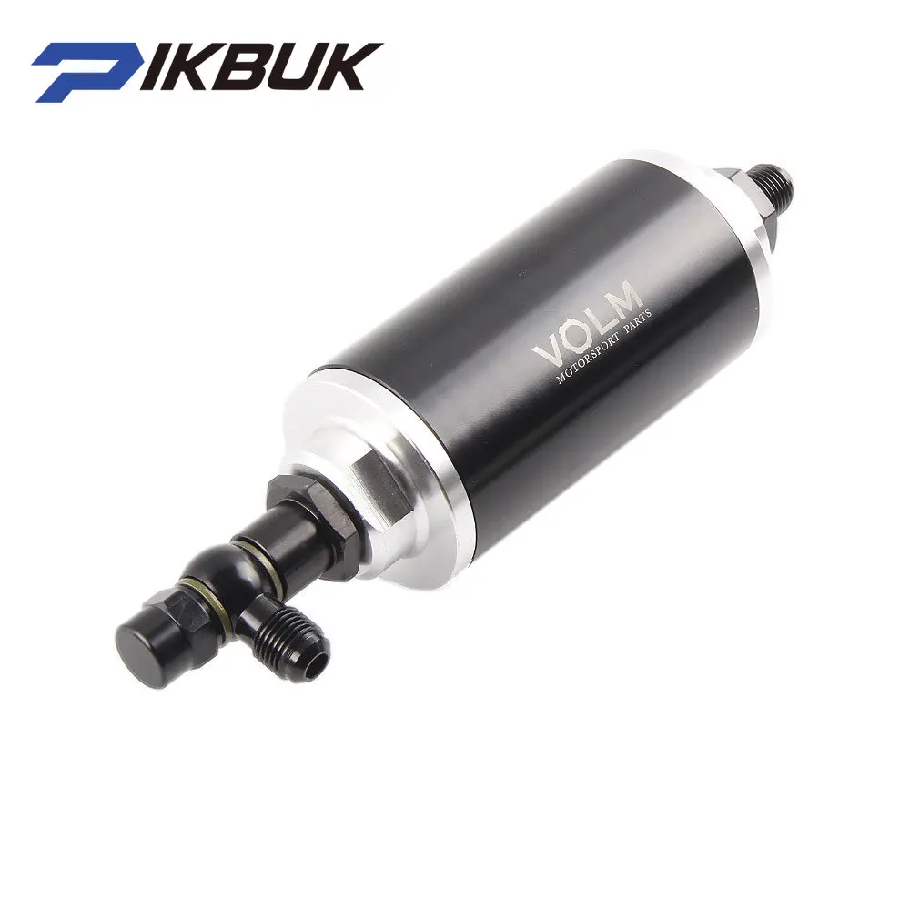 

Universal 58MM high flow fuel filter AN6 banjo fitting outlet 100micron stainless steel filter element