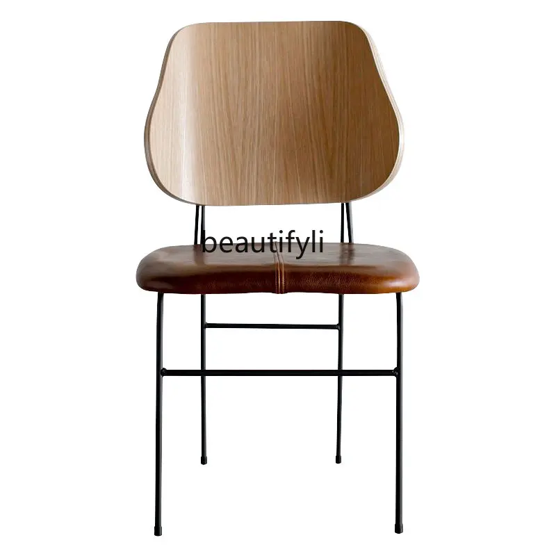 Italian Minimalist Backrest for Dining Chair Home Dining Chair Nordic Style Genuine Leather Designer Model
Italian Minimalist Backrest for Dining Chair Home Dining Chair Nordic Style Genuine Leather Designer Model