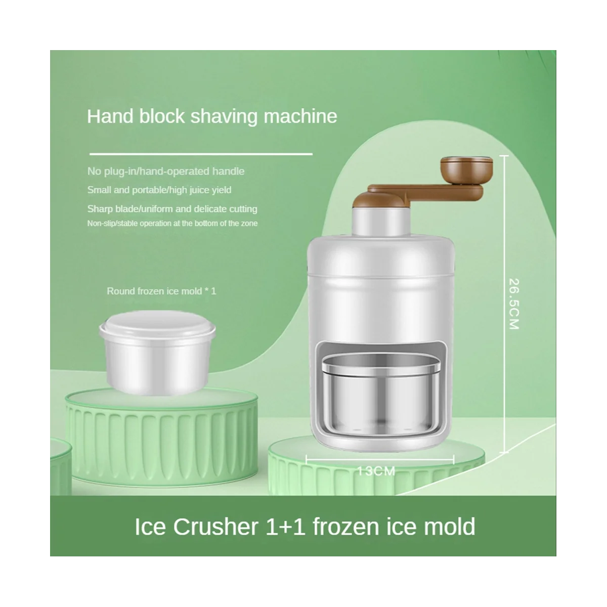Manual Ice Crusher Smoothies Ice Breaker with 1X Ice Box Mold Shaved Ice Machine for Kitchen Gadgets Ice Blender
Manual Ice Crusher Smoothies Ice Breaker with 1X Ice Box Mold Shaved Ice Machine for Kitchen Gadgets Ice Blender