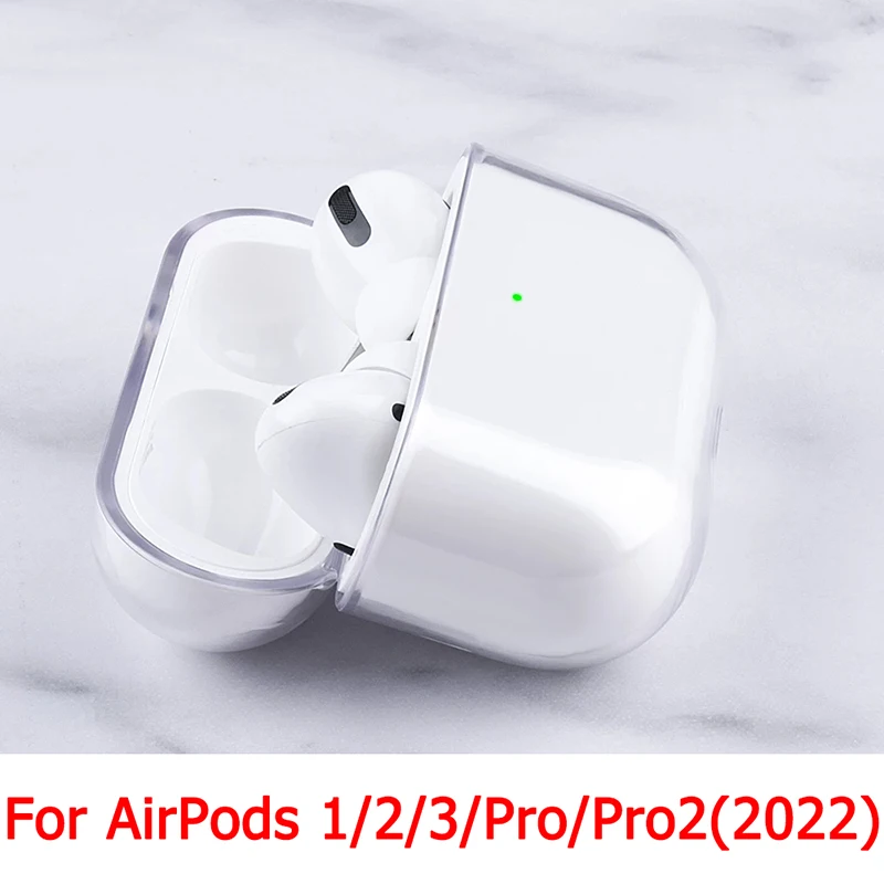 

PC Crystal Cute Earphone Case For Apple AirPods Pro 2 Case Silicone Transparent Protective Cover For Airpods 3 2 1 Charging Box