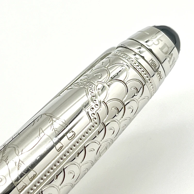 

MB 163 Fountain Rollerball Pen Elephant Engraved Red Diamonds Clip 80 Days Around The World Doué Classique With Serial Number