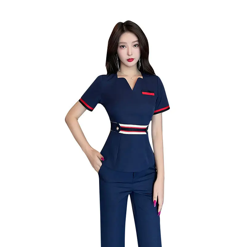 Hotel Overalls Spa Massage Uniforms Women's Short Sleeve Suits Beauty Clothes Beauticians Nail Art Foot Baths Workwear Uniformes
Hotel Overalls Spa Massage Uniforms Women's Short Sleeve Suits Beauty Clothes Beauticians Nail Art Foot Baths Workwear Uniformes