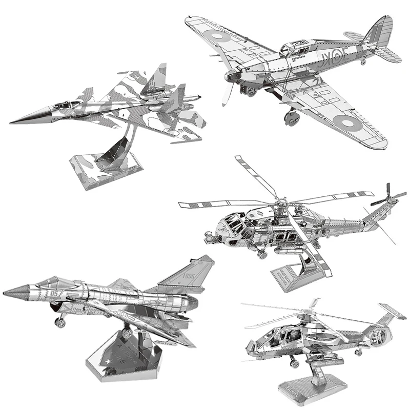 

Fighter 3D Metal Puzzle KA-50 Helicopter UFO Air Force J-10B SU-34 model KITS Assemble Jigsaw Puzzle Gift Toys For Children