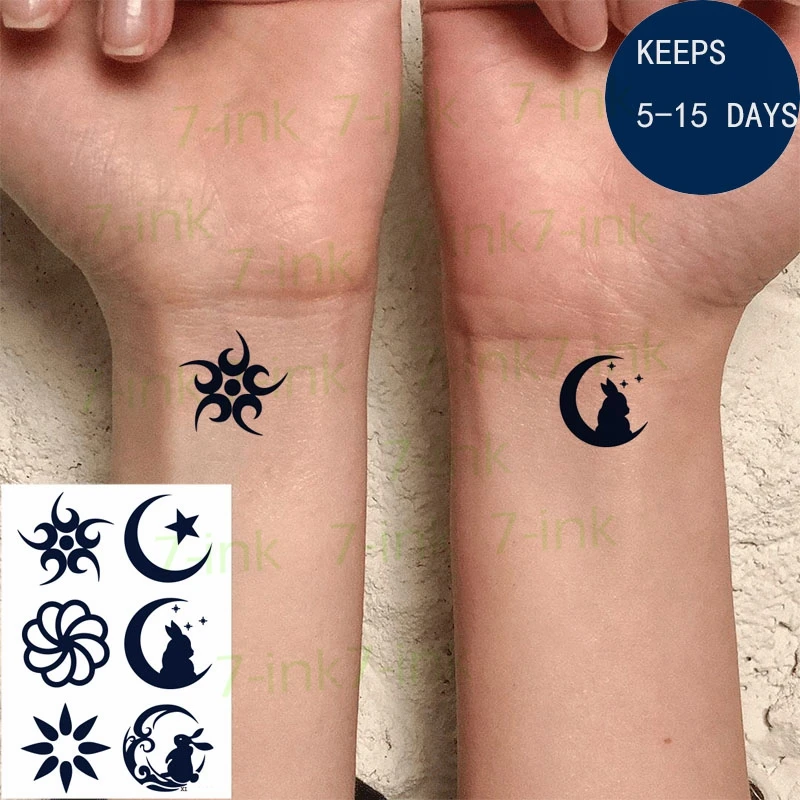 Juice Waterproof Temporary Tattoo Sticker Moon Star Rabbit Flower Fake Tatto New Style 7-15 Days for Men Women
Juice Waterproof Temporary Tattoo Sticker Moon Star Rabbit Flower Fake Tatto New Style 7-15 Days for Men Women