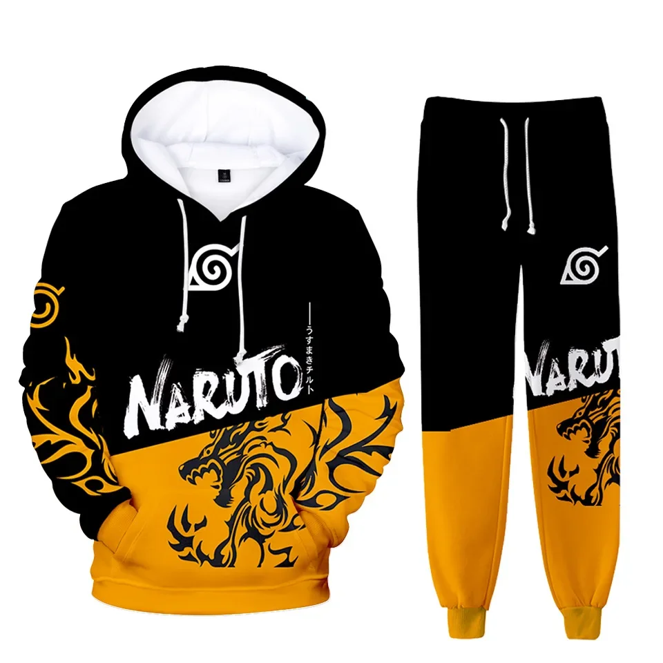 

New Naruto Series Character Suit Digital Color Printing Hooded Sweatshirt Leggings Casual Suit Best Christmas Gifts for Adults