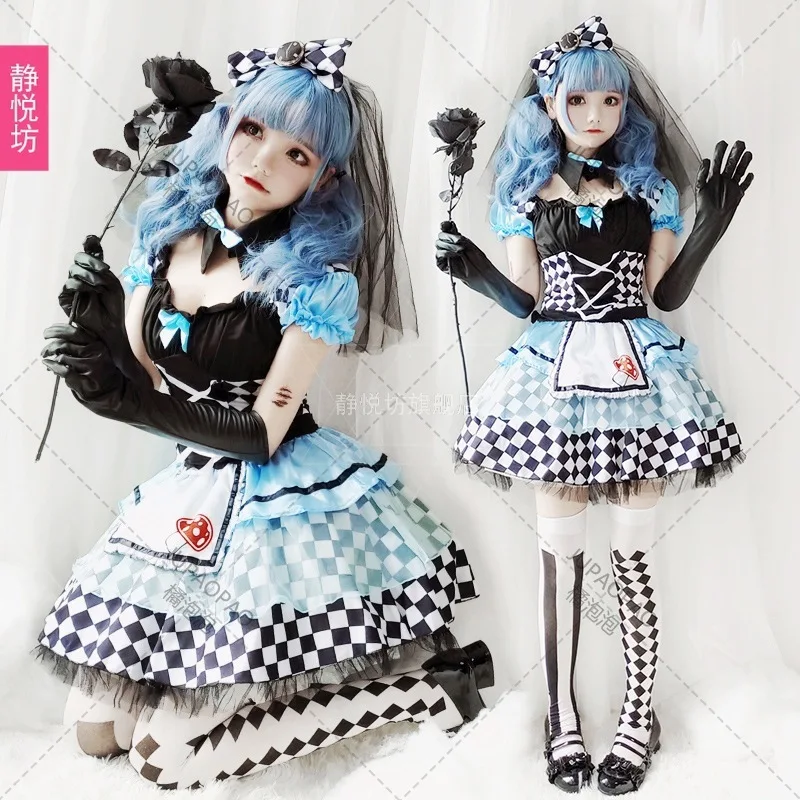 

Carnival Cosplay Lolita Adult Ai Li Maid Vampire Clown Cosplay Costume Dress Halloween Costume For Women Party Princess Skirt
