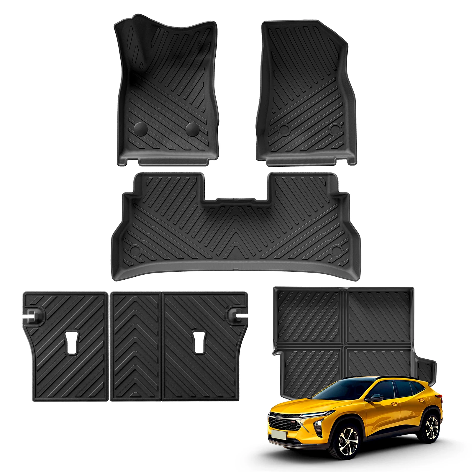 

for Chevy Chevrolet Trax 2024 Car Floor Mats Cargo Liner Trunk/Backrest Mat TPE 3D Left Rudder