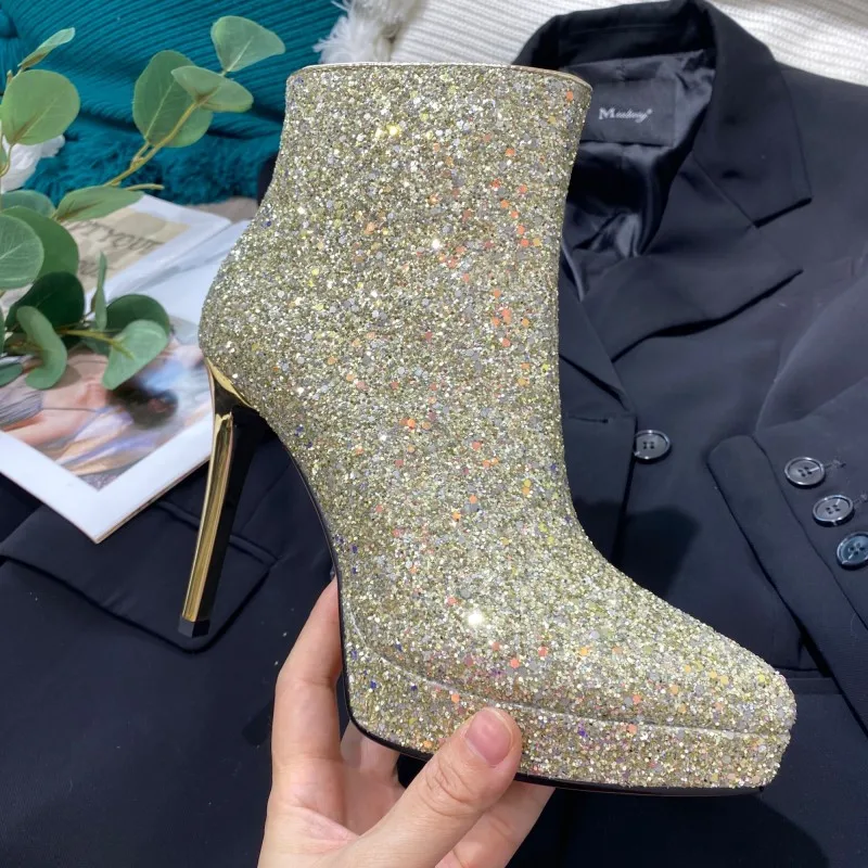 2022 Shiney Shoes Women Zipper Leather Luminous BlingBling Pointed Toe Booties Fashion Female Mid-calf Thin Heel Ankle Boots
2022 Shiney Shoes Women Zipper Leather Luminous BlingBling Pointed Toe Booties Fashion Female Mid-calf Thin Heel Ankle Boots