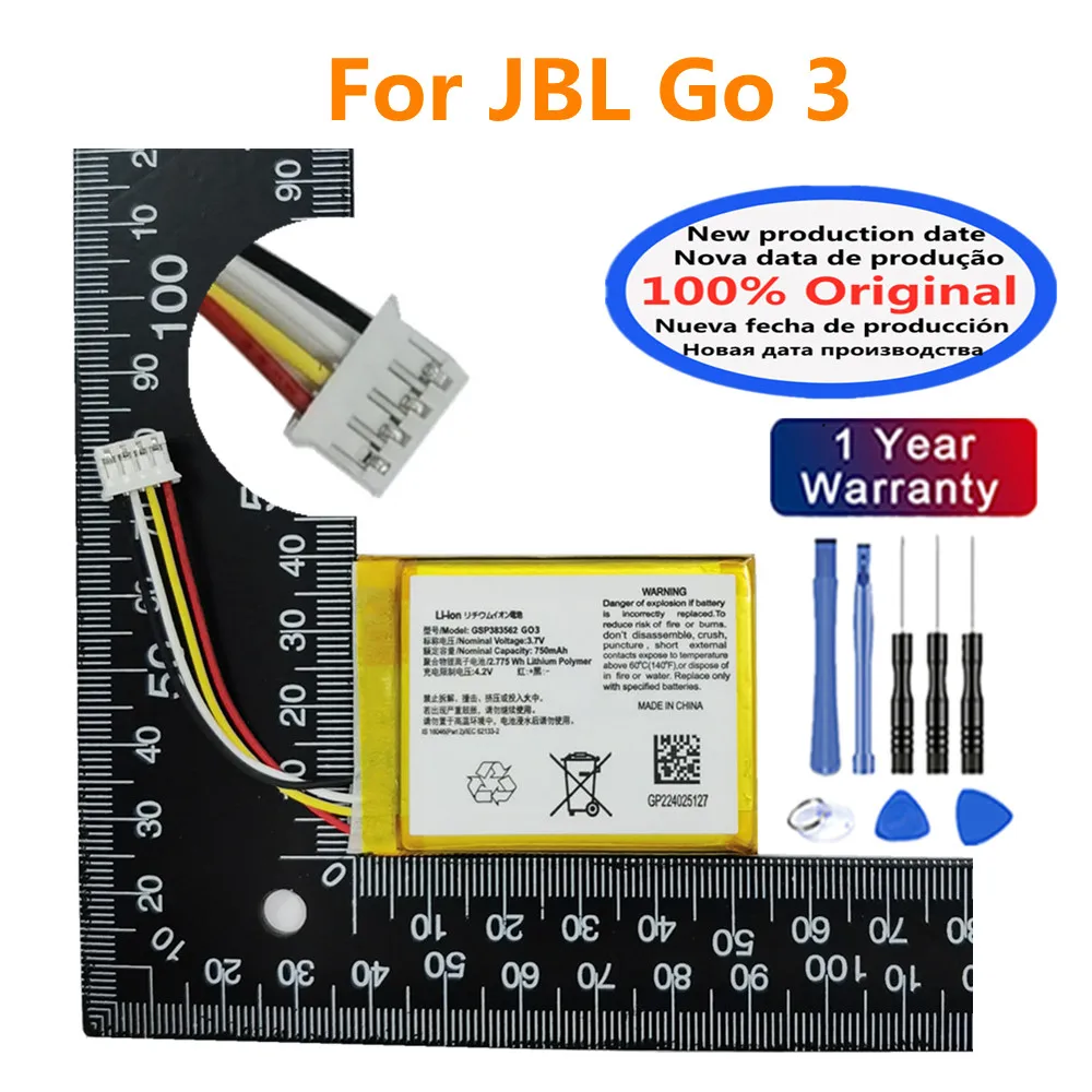 New 100% Original Speaker Battery For JBL Go 3 Go3 G03 GSP383562 750mAh Special Edition Bluetooth Audio Bateria Batteri Battery
New 100% Original Speaker Battery For JBL Go 3 Go3 G03 GSP383562 750mAh Special Edition Bluetooth Audio Bateria Batteri Battery