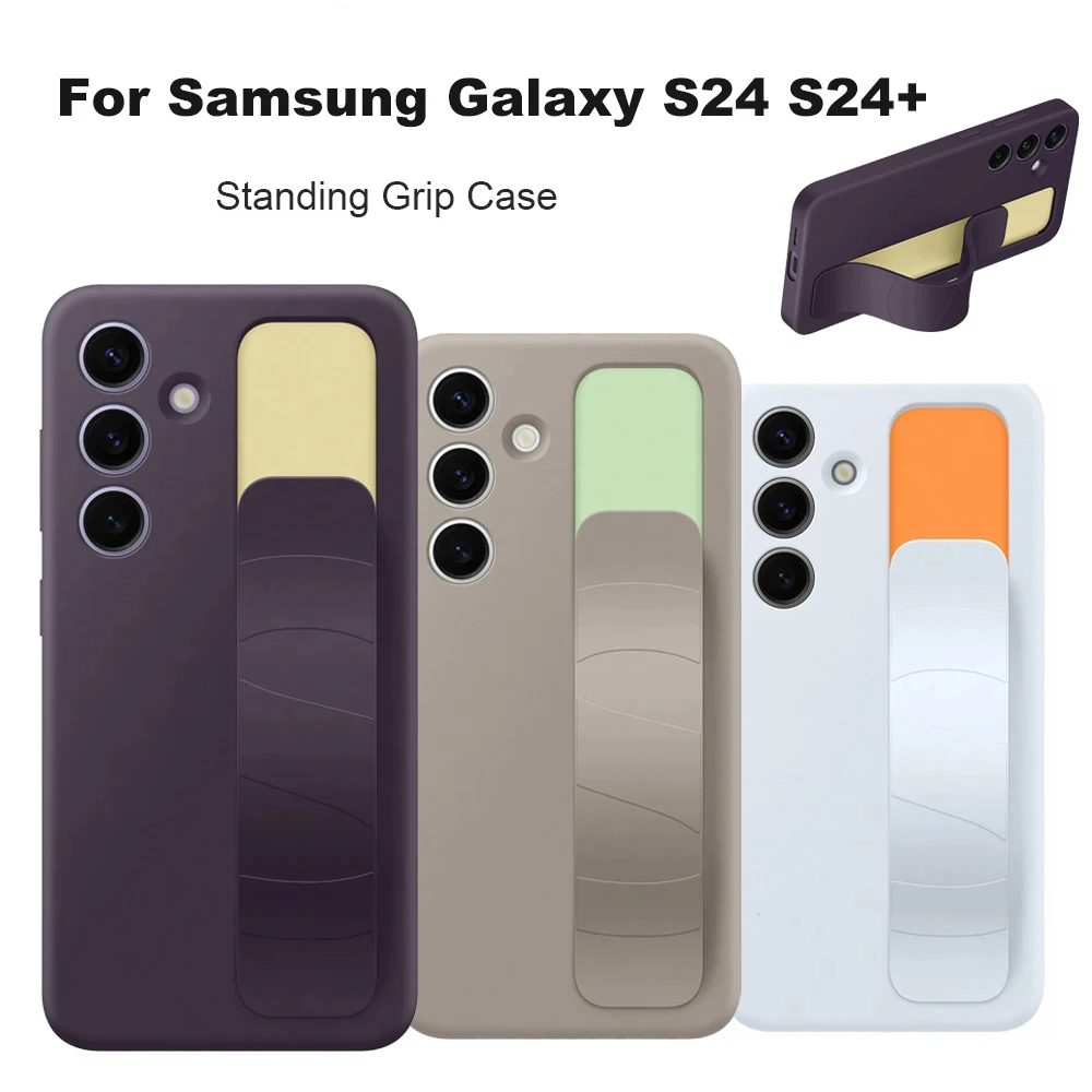 

Standing Grip Case For Samsung Galaxy S24 S24+ S24 Plus Original Protective Cover Silicone Grip Case Shockproof Cases（EF-GS921）