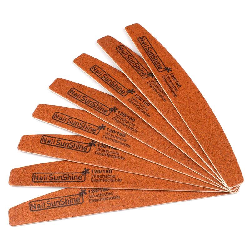 

10Pcs Wood Sandpaper Nail File 120/180 Grit Double-sided Emery Board Manicure Buffer Professional Wooden Pedicure Nail Files