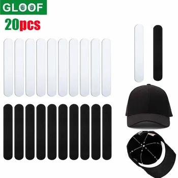 GLOOF 모자 땀 가드 밴드 라이너 프로텍터 캡, 사이즈 테이프, 사이즈 축소 캡, 골프 모자, 여름용 화이트 세이버, 20 개