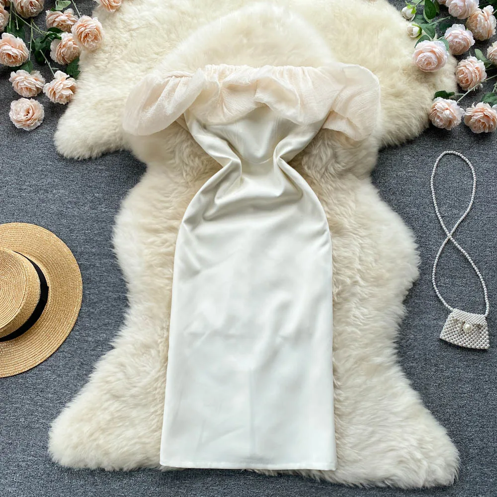 Elegant Slim Sexy Off-the-shoulder Tube Top Wrap Bag Banquet Dress for Women Summer New Fashion Slash Neck Vestidos G403
Elegant Slim Sexy Off-the-shoulder Tube Top Wrap Bag Banquet Dress for Women Summer New Fashion Slash Neck Vestidos G403