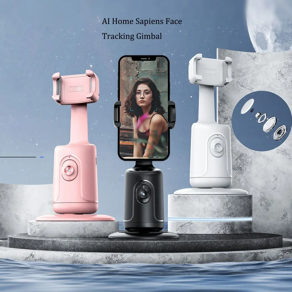 

AI Smart Gimbal 360° Auto Face Tracking Gimbal All-in-one Rotation Phone Holder for Smartphone Video Vlog Live Stabilizer Tripod