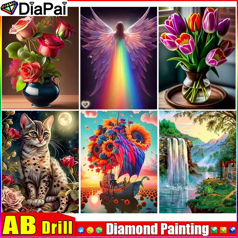 Набор для алмазной вышивки «цветок, кот, радужные крылья» 
Набор для алмазной вышивки «цветок, кот, радужные крылья»