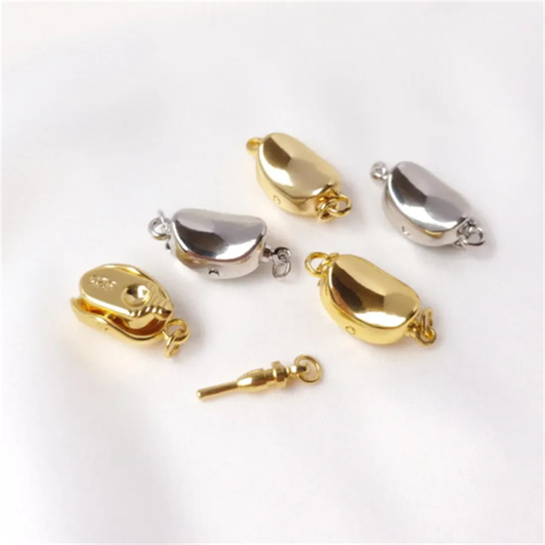 

Жемчужное ожерелье из белого золота 18 карат с застежкой-палочкой, застежкой-липучкой, зажимом, аксессуар «сделай сам» для цепочки до ключиц B926