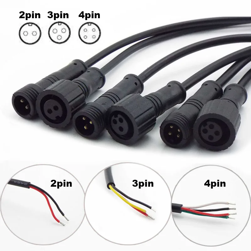 2Pin 3Pin 4Pin 3A Power Cable Male Plug Female Jack Adapter Connector Wire 500V Connector Cords IP65 Waterproof
2Pin 3Pin 4Pin 3A Power Cable Male Plug Female Jack Adapter Connector Wire 500V Connector Cords IP65 Waterproof