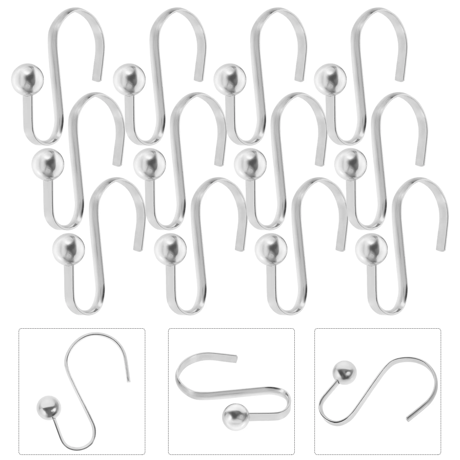 12 Pcs S-shaped Flat Wire Shower Curtain Hook Decor Hooks for Coat Hanger Bath Decorative Hangers
12 Pcs S-shaped Flat Wire Shower Curtain Hook Decor Hooks for Coat Hanger Bath Decorative Hangers