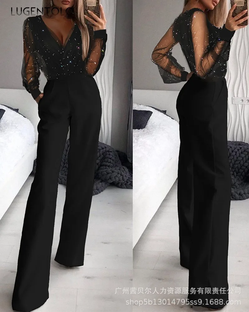 Sexy Slim Jumpsuits Women Chest Wrap Mesh Embroidery Print Lady Elagent High Waist New Fashion Long Jumpsuit
Sexy Slim Jumpsuits Women Chest Wrap Mesh Embroidery Print Lady Elagent High Waist New Fashion Long Jumpsuit