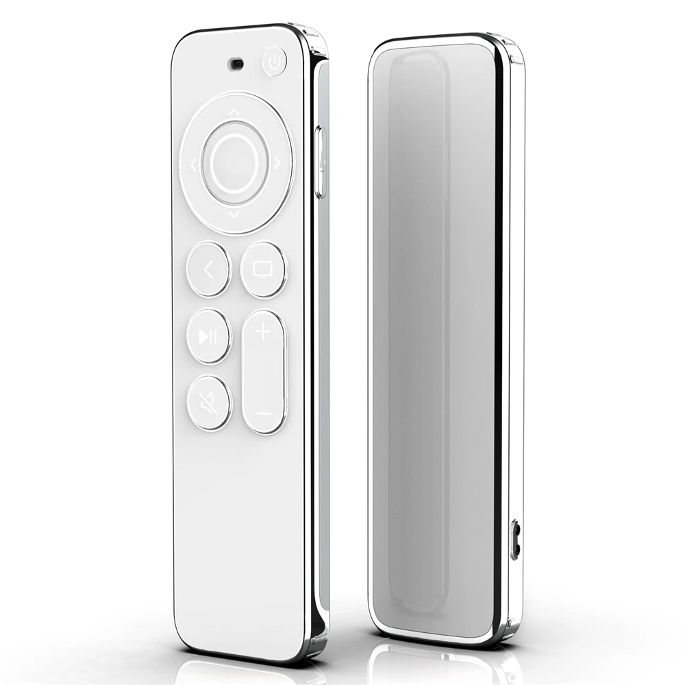 TPU Soft Case for Apple TV 4k 2021 Remote Prevent Scratches with Drop Protection-Transparent with Silver Edge with a hole
TPU Soft Case for Apple TV 4k 2021 Remote Prevent Scratches with Drop Protection-Transparent with Silver Edge with a hole