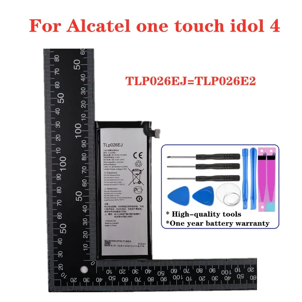 2610mAh TLP026EJ TLP026E2 Battery For Alcatel one touch idol 4 OT-6055 6055H 6055Y 6055U 6055 6055K 6055B Phone Battery + Tools
2610mAh TLP026EJ TLP026E2 Battery For Alcatel one touch idol 4 OT-6055 6055H 6055Y 6055U 6055 6055K 6055B Phone Battery + Tools